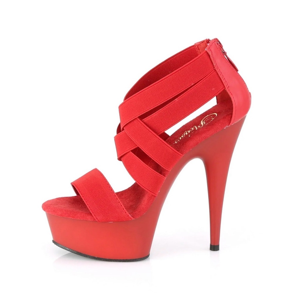 Pleaser Red Strappy Heels